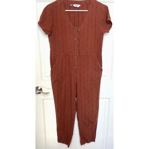 Bridge & Burn Women's Organic Cotton Utility Jumpsuit Sz XS Coveralls Pockets